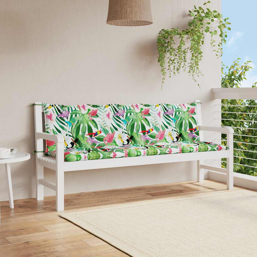 Vidaxl coussins de banc de jardin 2 pcs tissu oxford multicolore