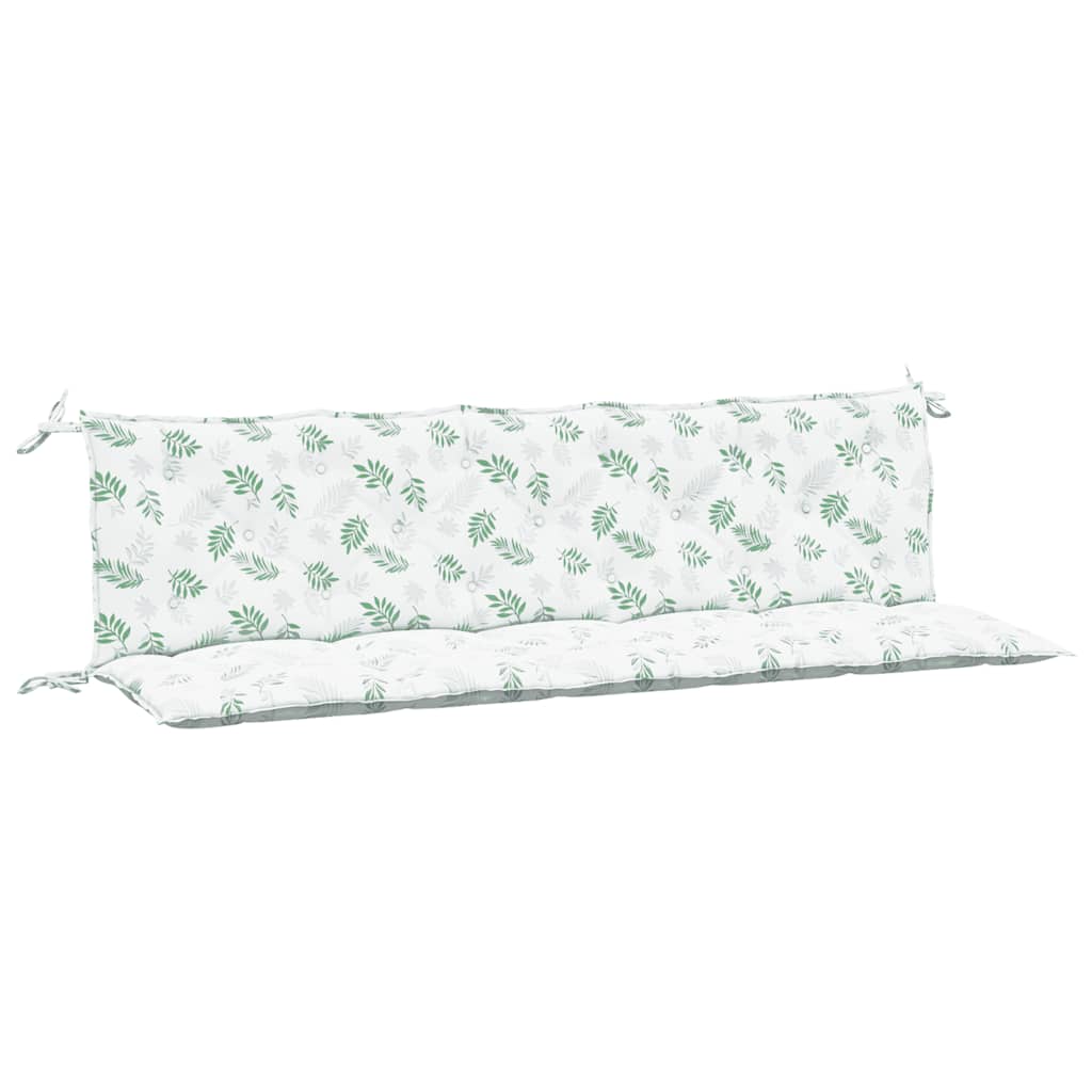 VidaXL coussins de banc de jardin 2 pcs tissu oxford motif feuille
