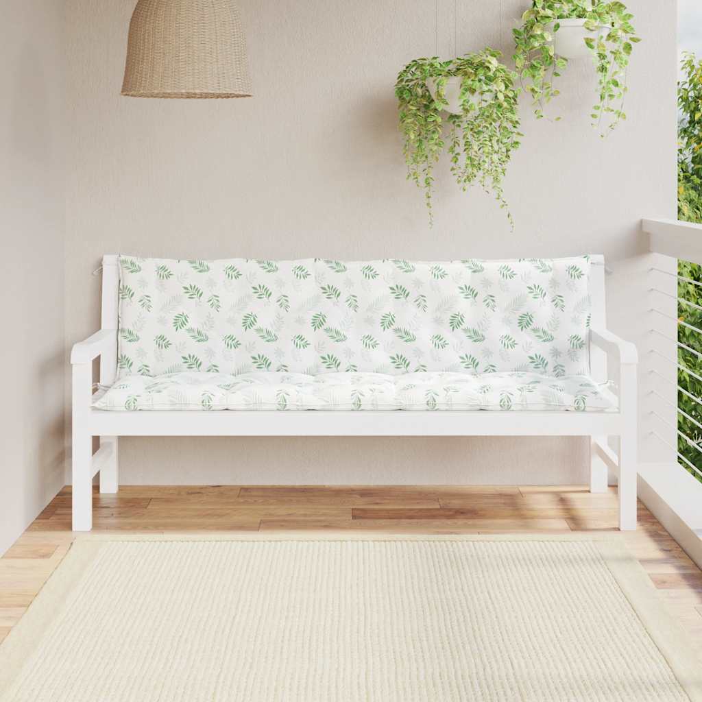 VidaXL coussins de banc de jardin 2 pcs tissu oxford motif feuille