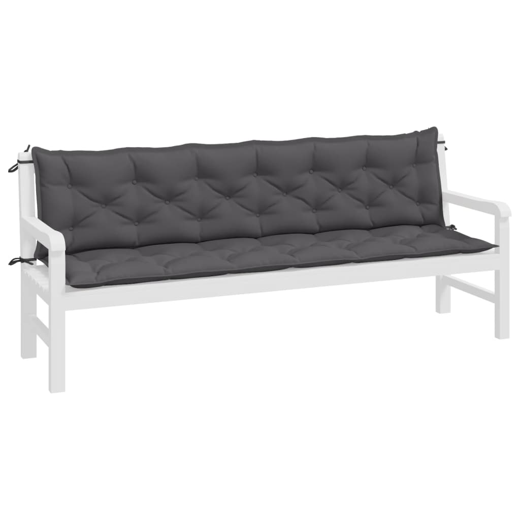 Vidaxx coussins de banc de jardin 2 pcs 200x50x7 cm tissu oxford anthracite