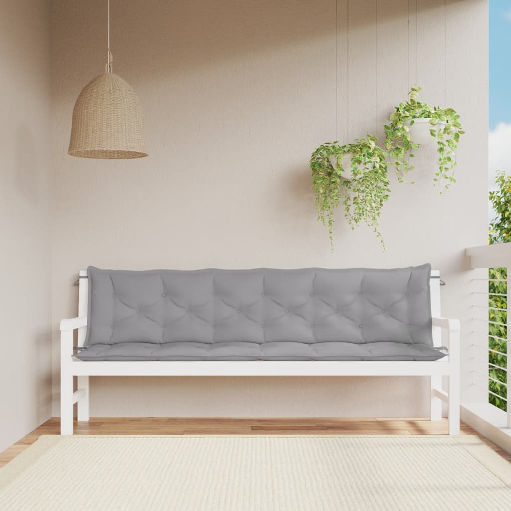 Vidaxx coussins de banc de jardin 2 pcs 200x50x7 cm tissu oxford gris