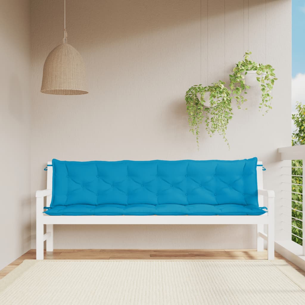 Vidaxx coussins de banc de jardin 2 pcs 200x50x7 cm tissu oxford bleu clair