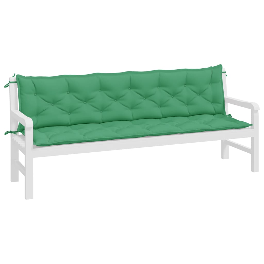 Vidaxx coussins de banc de jardin 2 pcs 200x50x7 cm tissu oxford vert