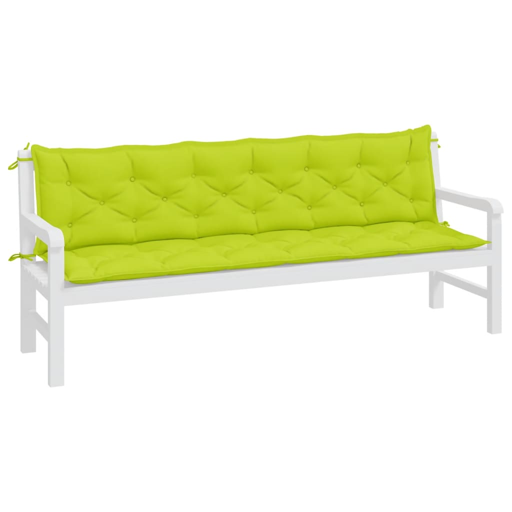 Vidaxx coussins de banc de jardin 2 pcs 200x50x7 cm tissu oxford vert vif