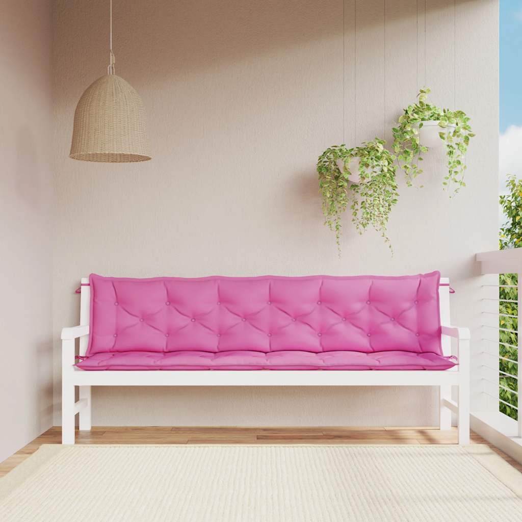 Vidaxx coussins de banc de jardin 2 pcs 200x50x7 cm tissu rose