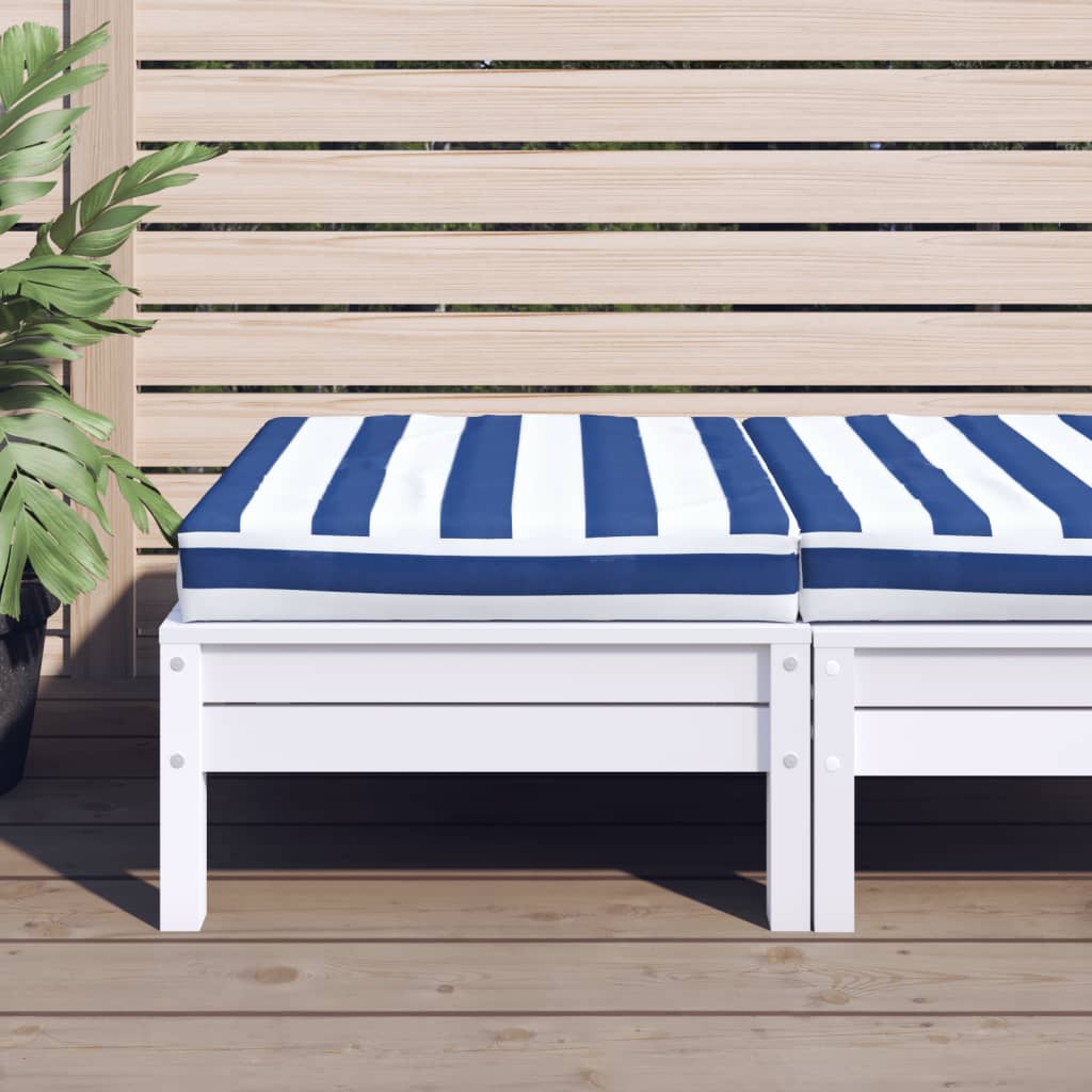 VidaXL coussin palette rayé 60x60x8 cm tissu oxford bleu et blanc