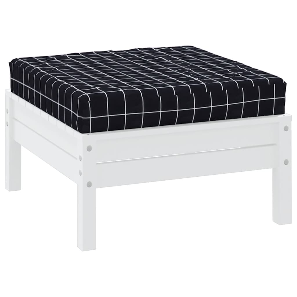 VidaXL coussin de palette à carreaux 60x60x8 cm tissu oxford noir