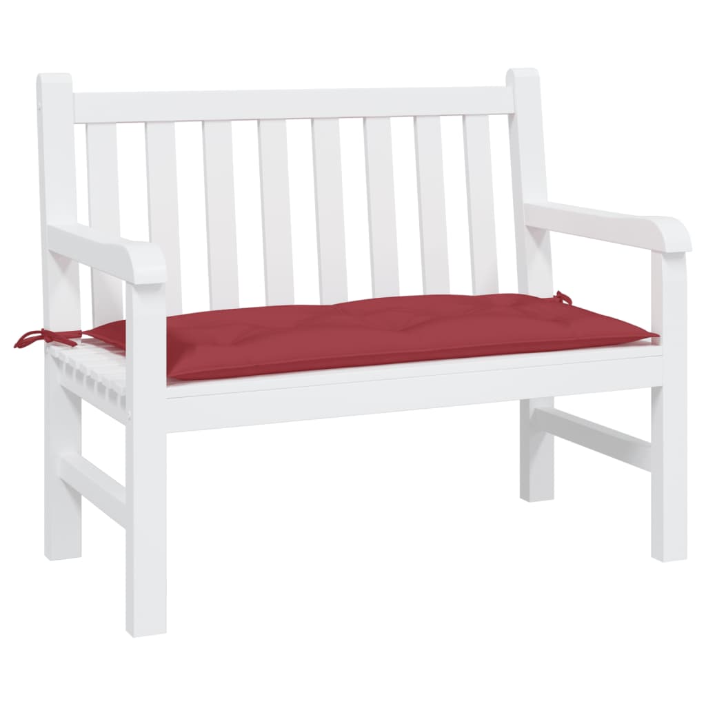 Vidaxx coussin de banc de jardin 110x50x7 cm tissu oxford rouge vin
