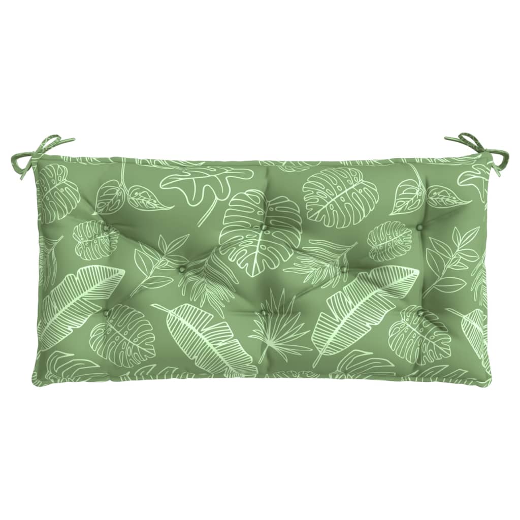 VidaXL coussin de banc de jardin motif feuille 110x50x7 cm tissu