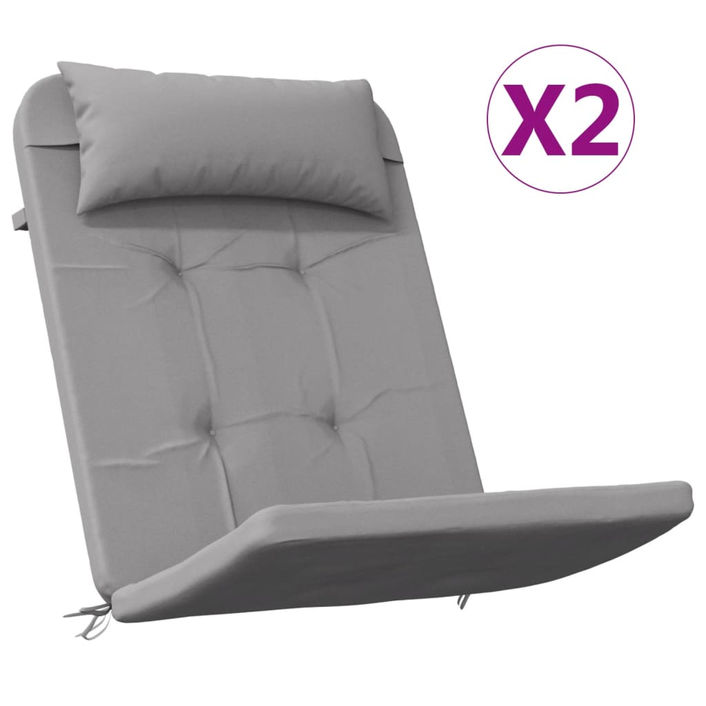 VidaXL Coussins de chaise 2 pcs Adirondack tissu oxford gris