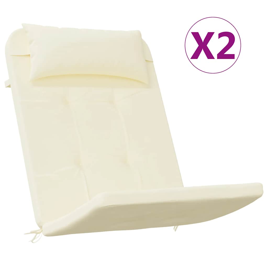 VidaXL coussins de chaise 2 pcs tissu oxford adirondack couleur crème