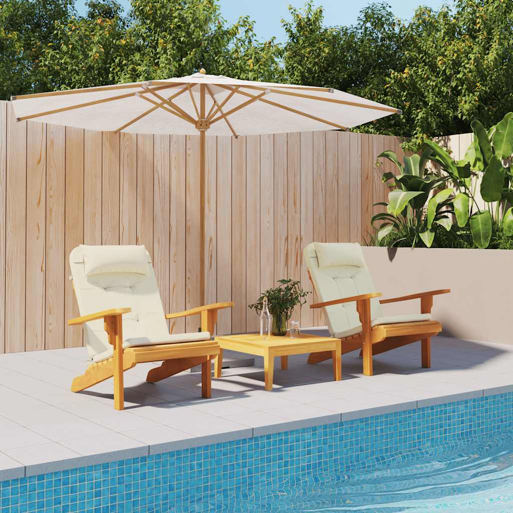 VidaXL coussins de chaise 2 pcs tissu oxford adirondack couleur crème