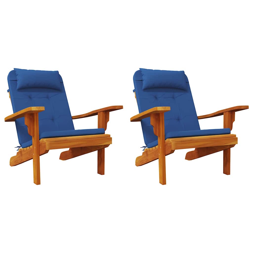 Vidaxl stoelkussens effen 2 pcs blauw 58 x 77 x 4,5 cm oxford stof