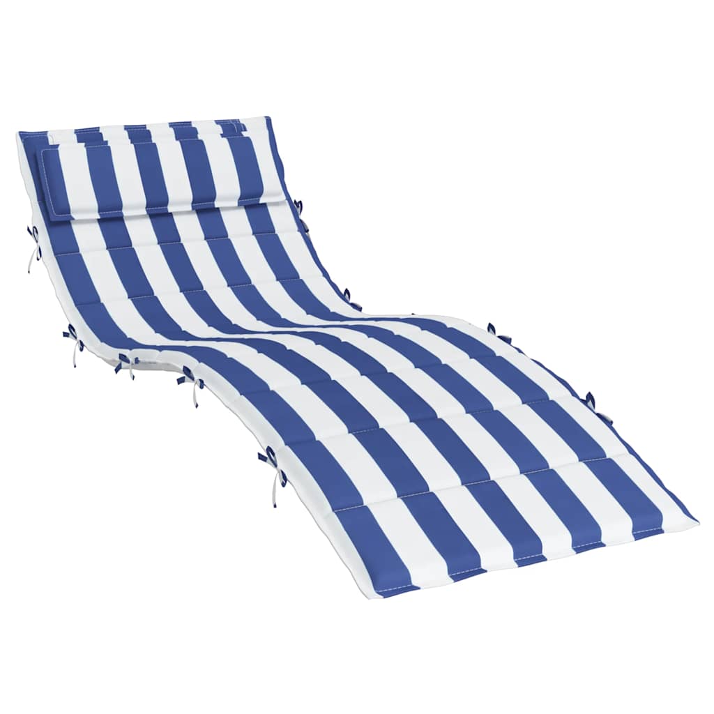 Vidaxx coussin de transat rayé 180x60x4 cm tissu oxford bleu et blanc