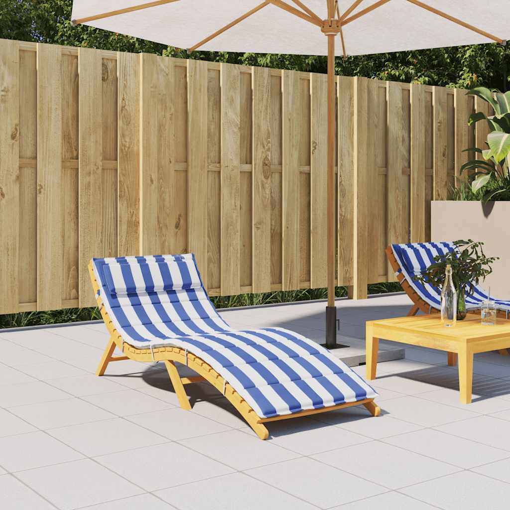 Vidaxx coussin de transat rayé 180x60x4 cm tissu oxford bleu et blanc