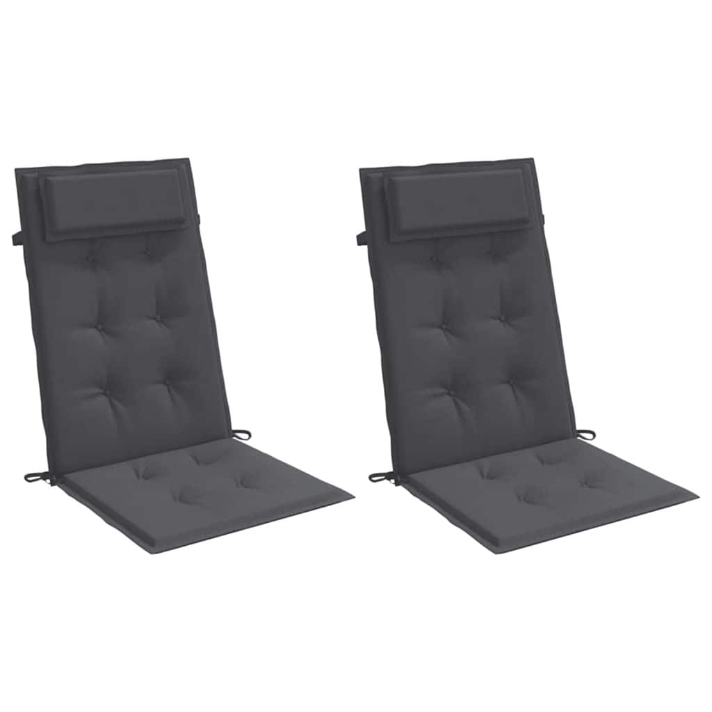 VidaXL coussins de chaise 2 pcs dossier haut tissu oxford anthracite