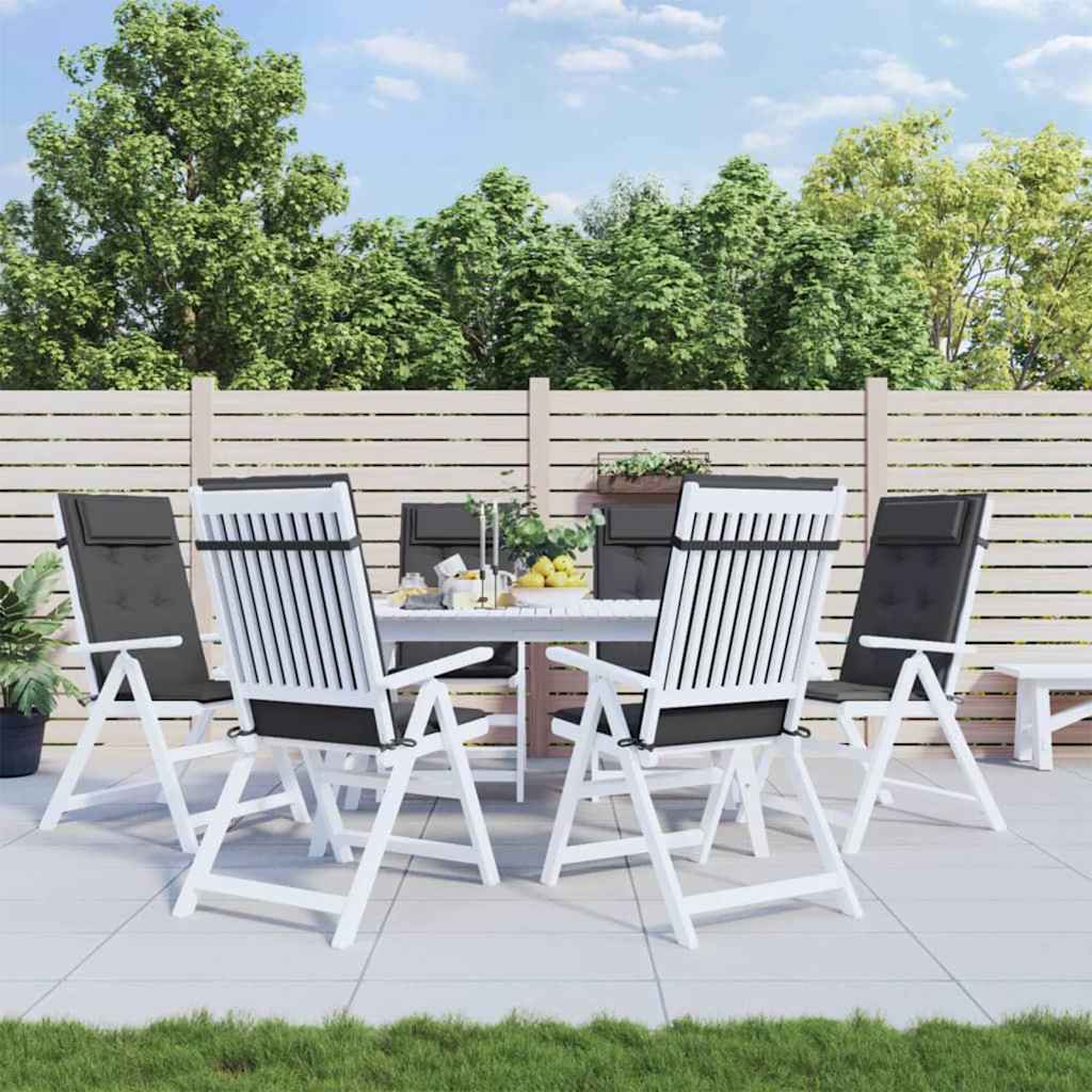VidaXL Coussins de chaise 6 pcs dossier haut tissu oxford anthracite