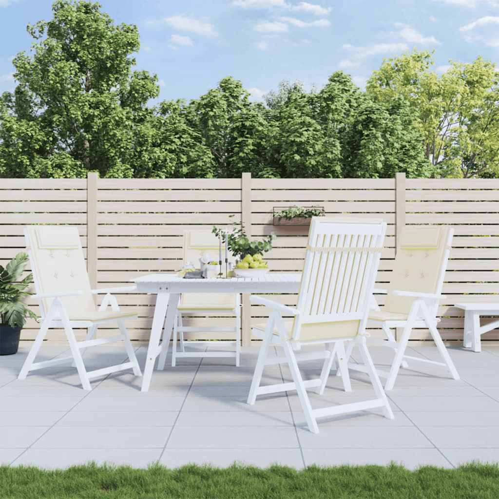 VidaXL coussins de chaise 4 pcs dossier haut tissu oxford couleur crème
