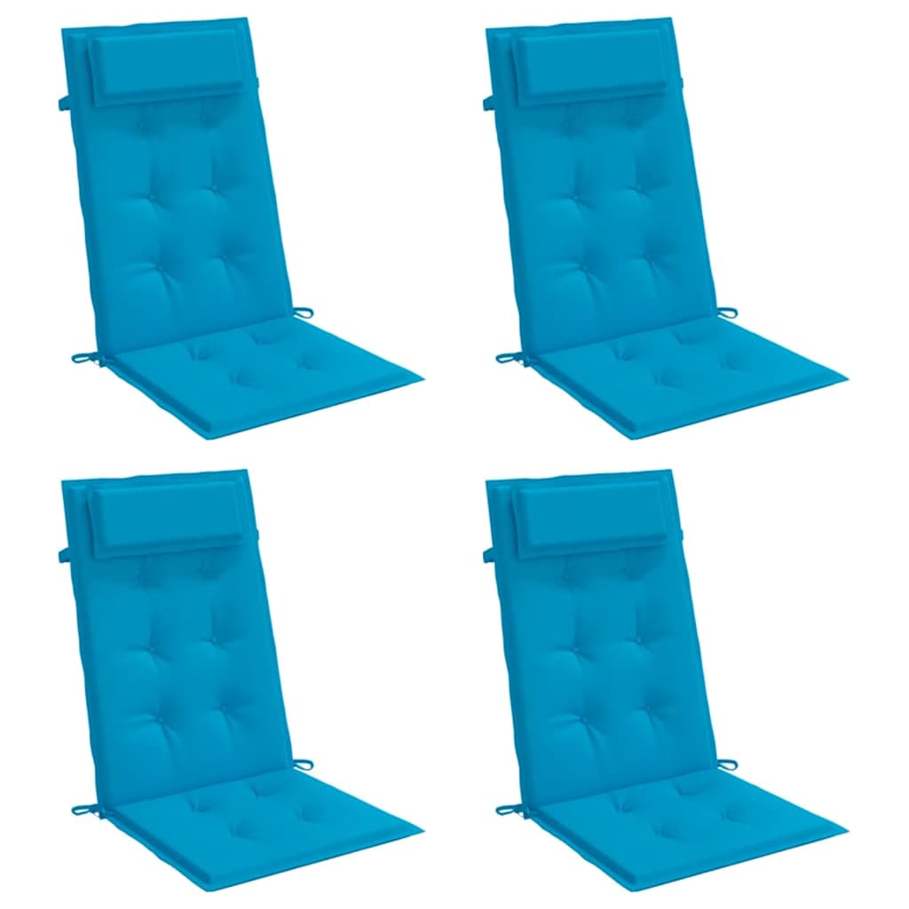 VidaXL coussins de chaise 4 pcs dossier haut tissu oxford bleu clair