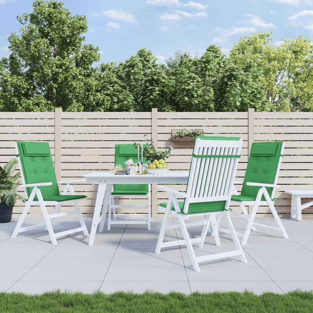 VidaXL coussins de chaise 4 pcs dossier haut tissu oxford vert