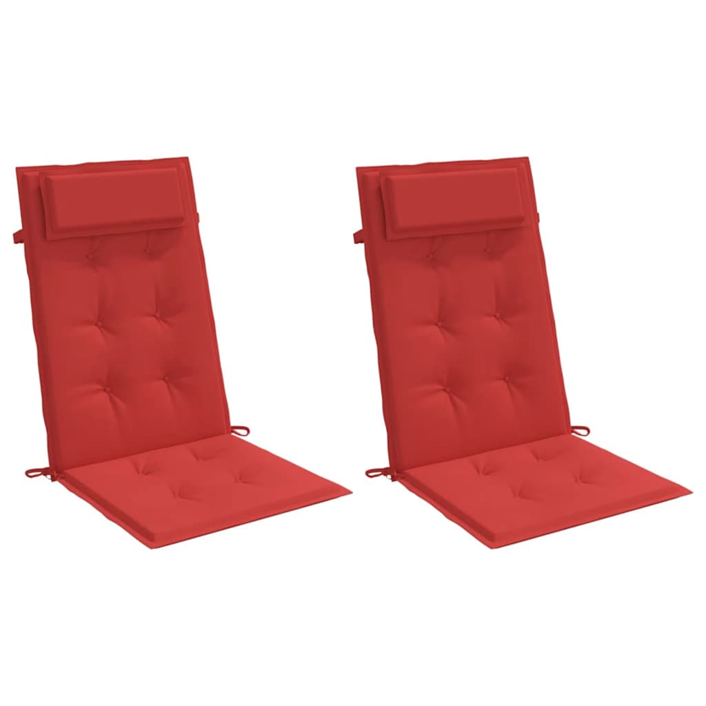 VidaXL coussins de chaise 2 pcs dossier haut tissu oxford rouge