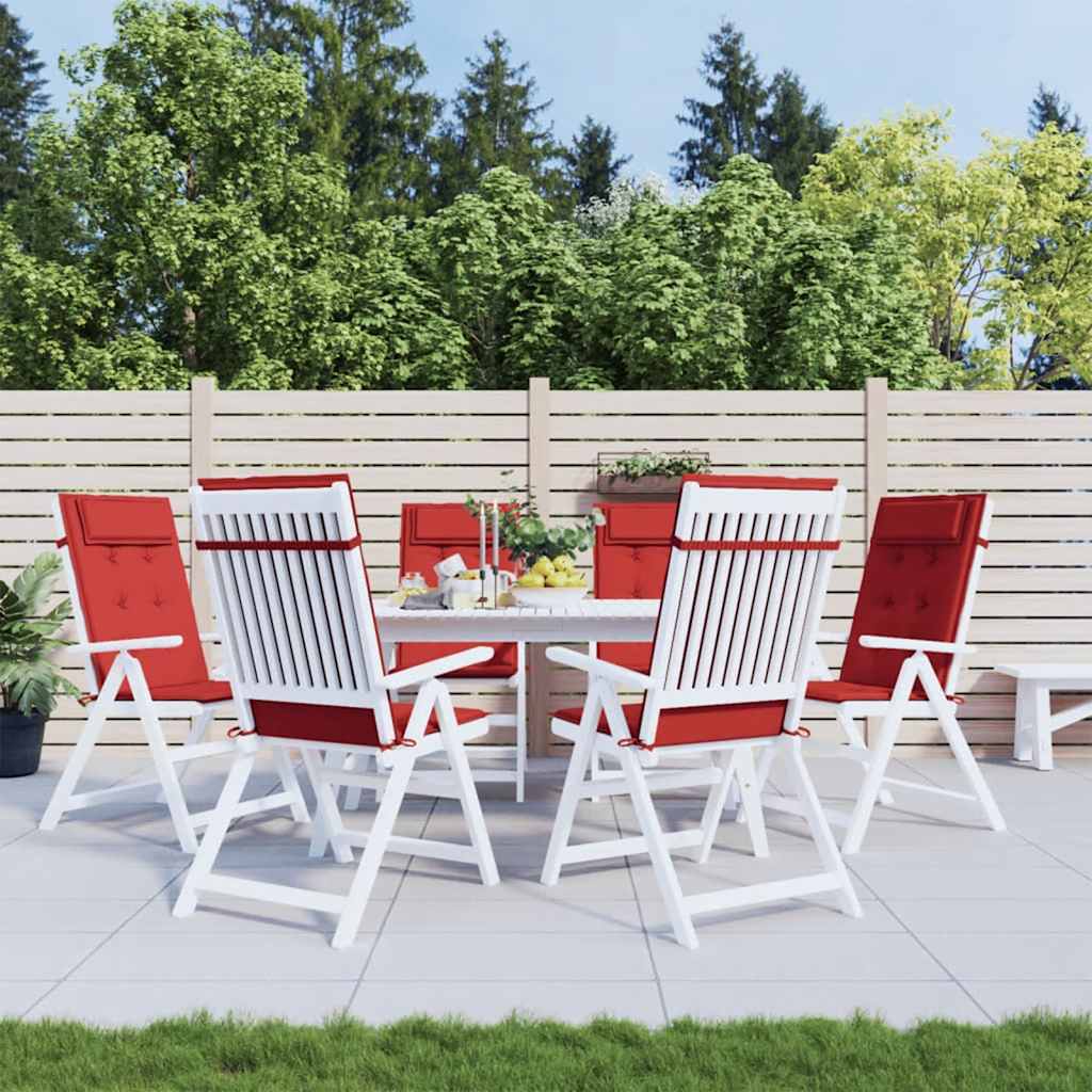 VidaXL Coussins de chaise 6 pcs dossier haut tissu oxford rouge