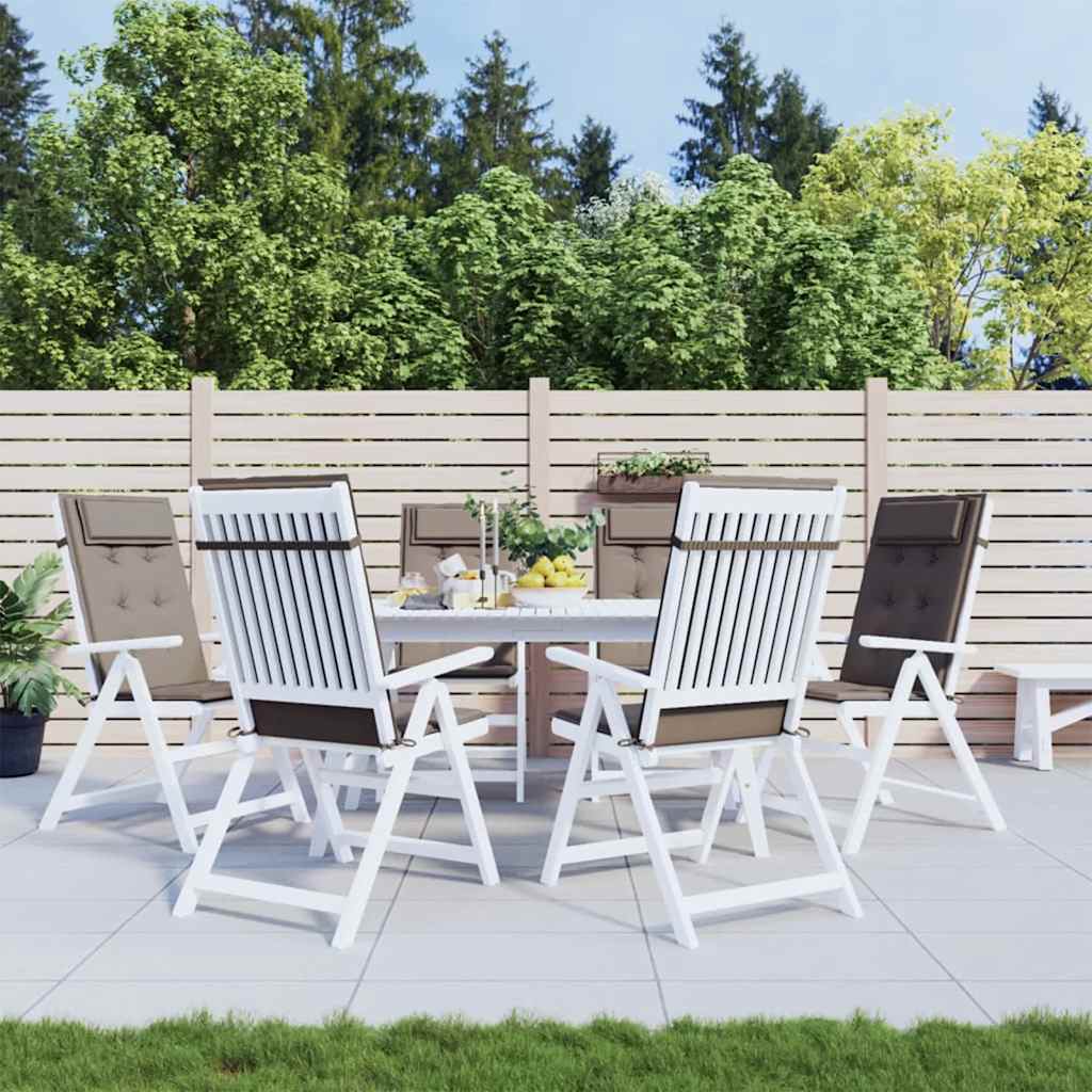 VidaXL Coussins de chaise 6 pcs dossier haut tissu oxford taupe