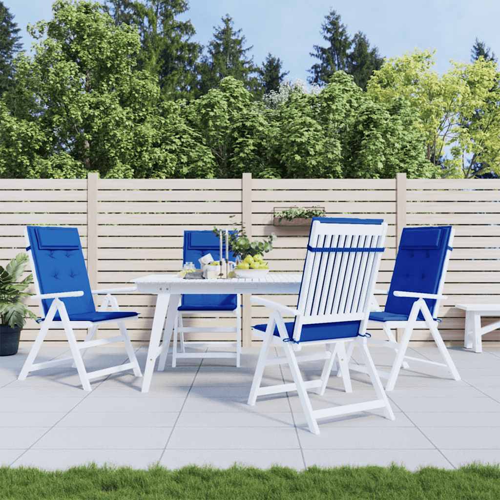 VidaXL coussins de chaise 4 pcs dossier haut tissu oxford bleu royal
