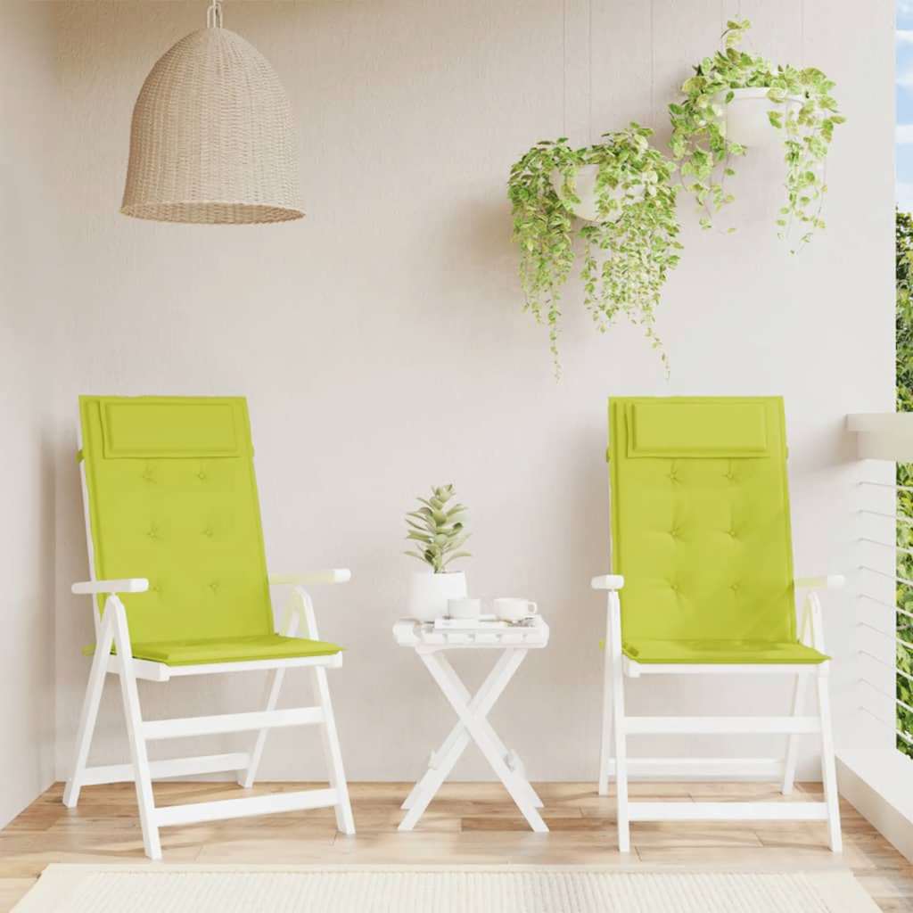 VidaXL coussins de chaise 2 pcs dossier haut tissu oxford vert vif