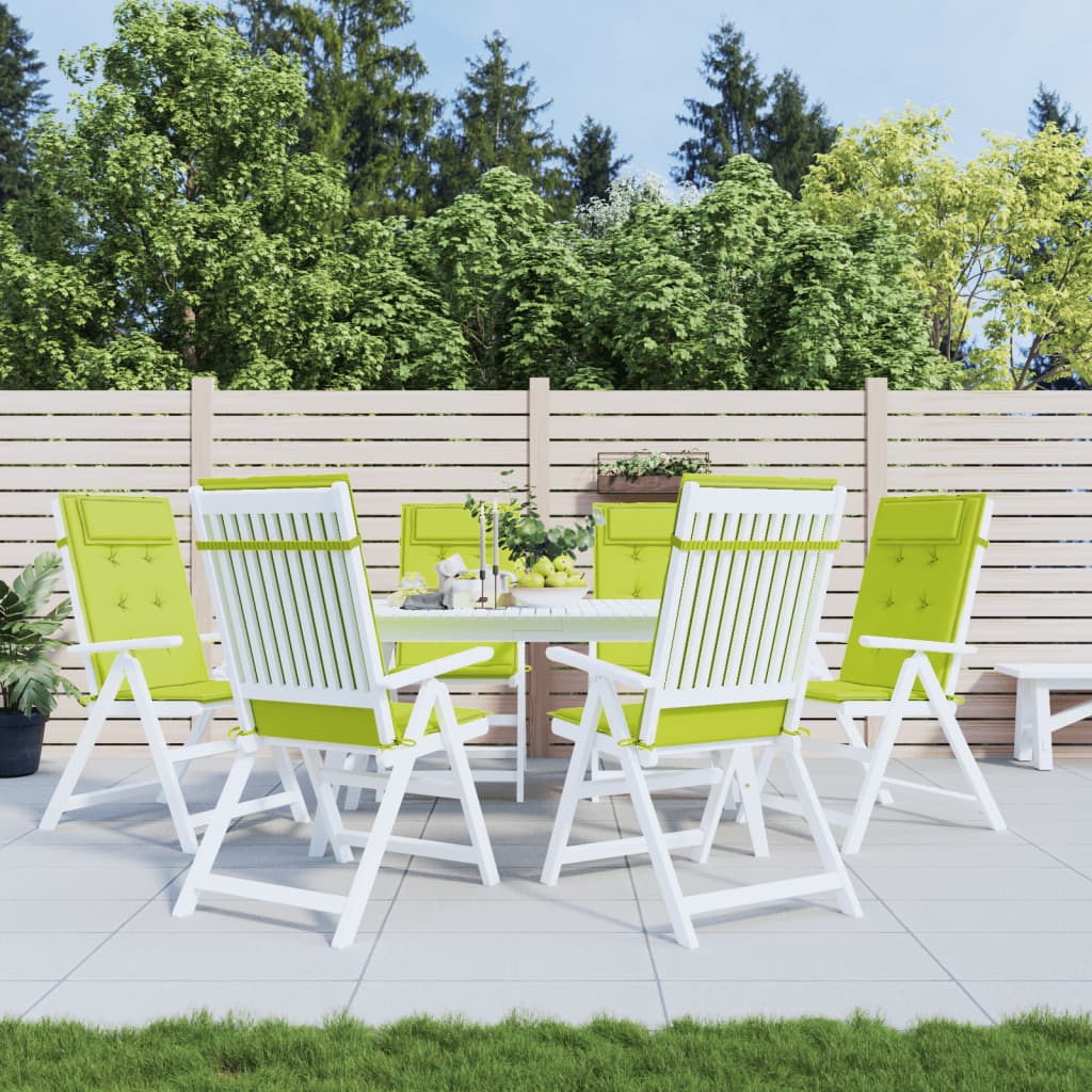 VidaXL Coussins de chaise 6 pcs dossier haut tissu oxford vert vif