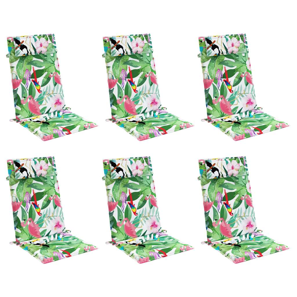 VidaXL Coussins de chaise 6 pcs dossier haut tissu oxford multicolore