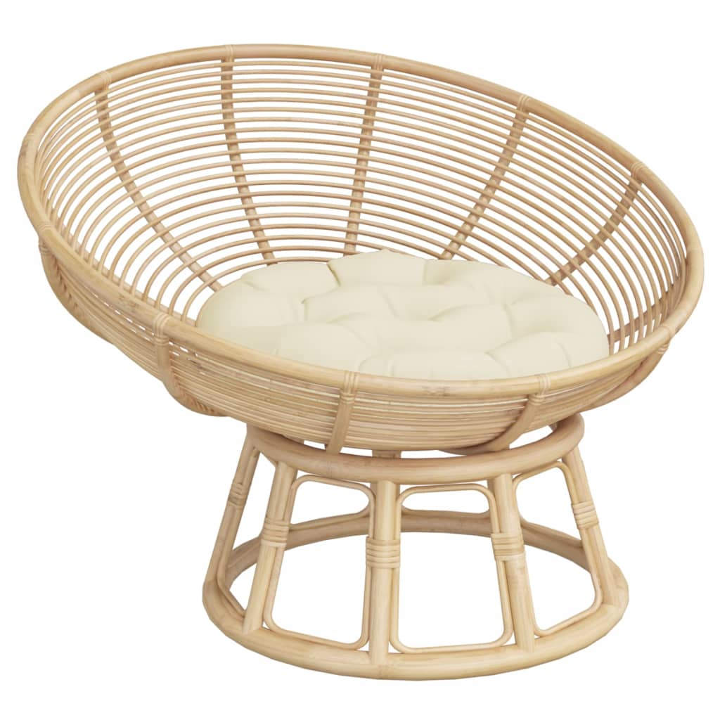 VidaXL Coussin de siège rond Ø 60x11 cm tissu oxford couleur crème