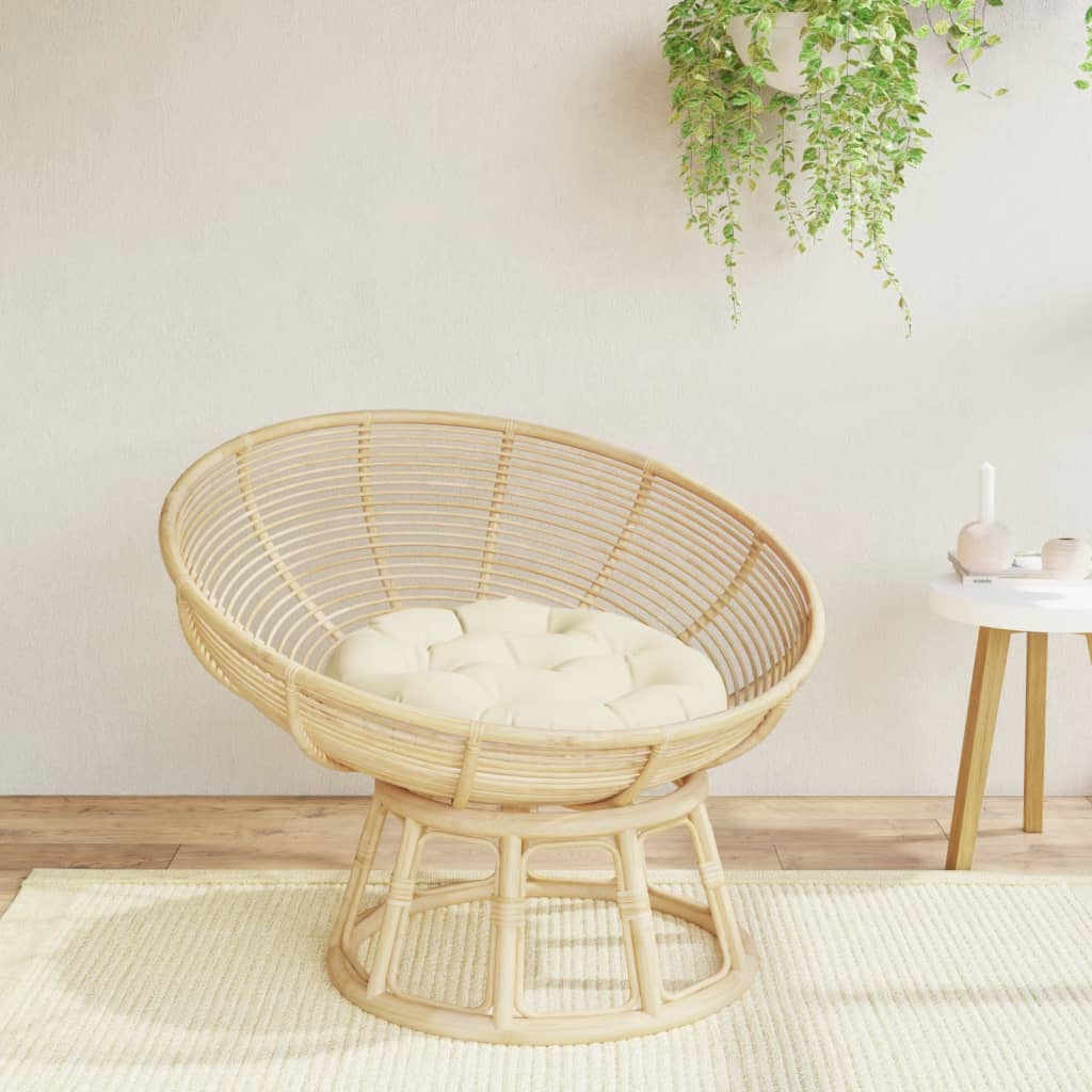 VidaXL Coussin de siège rond Ø 60x11 cm tissu oxford couleur crème