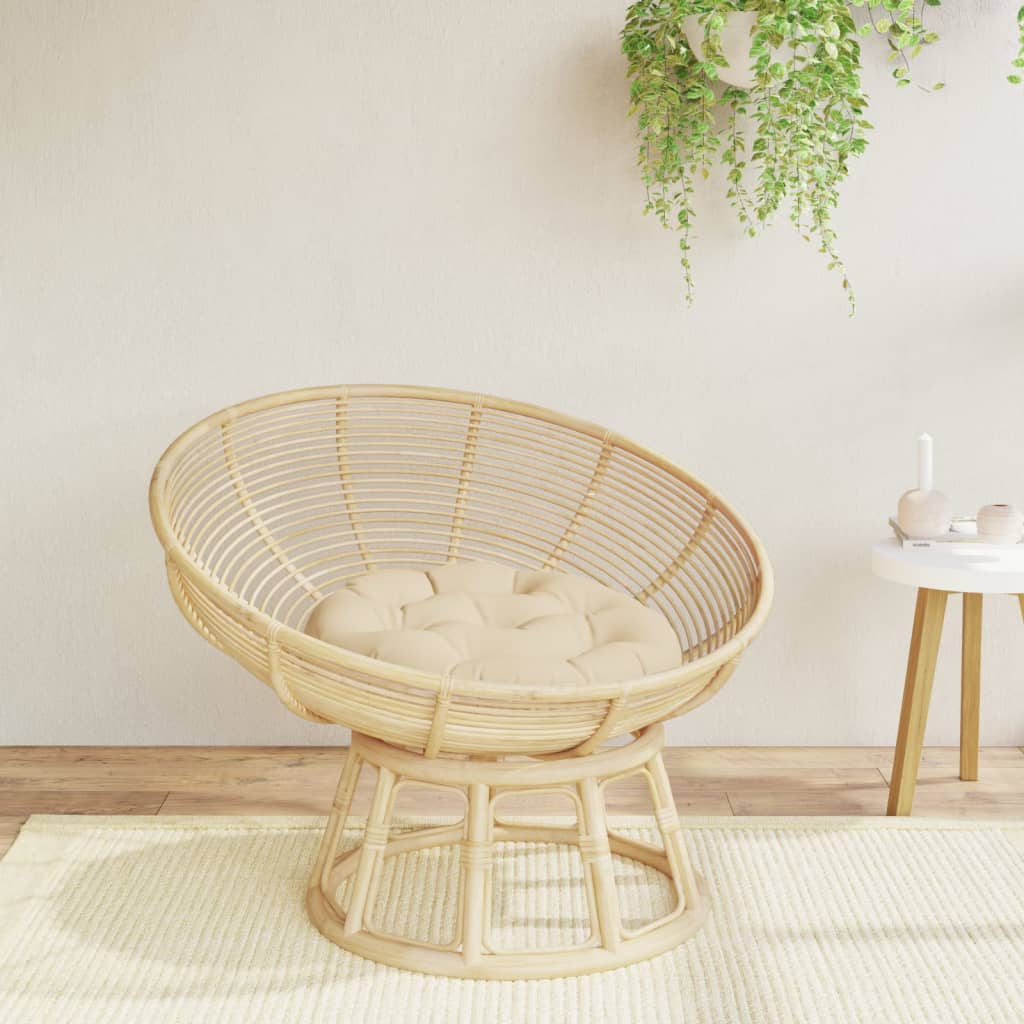 VidaXL Coussin de siège rond Ø 60x11 cm tissu oxford beige