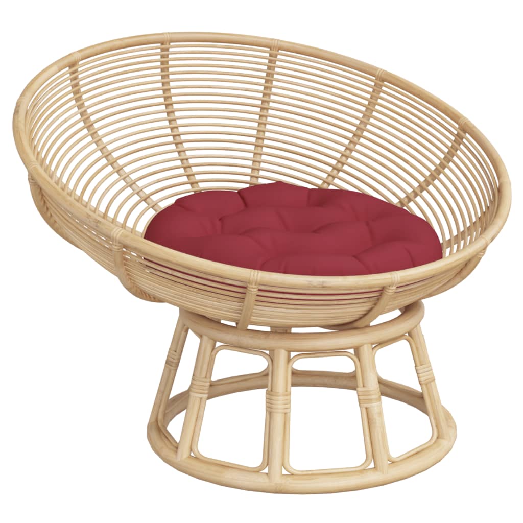 Vidaxx coussin de siège rond ø 60x11 cm tissu oxford rouge vin