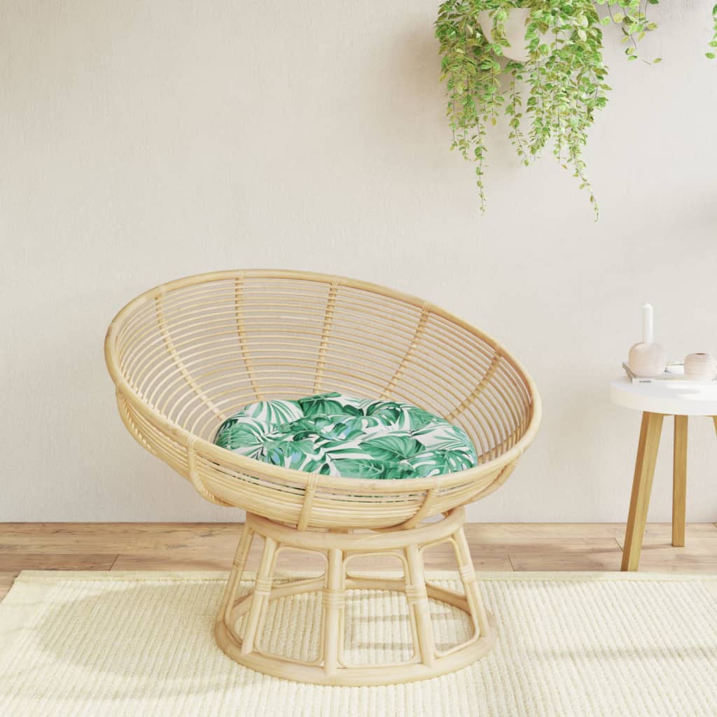VidaXL Coussin de siège rond motif feuille Ø 60x11 cm tissu oxford