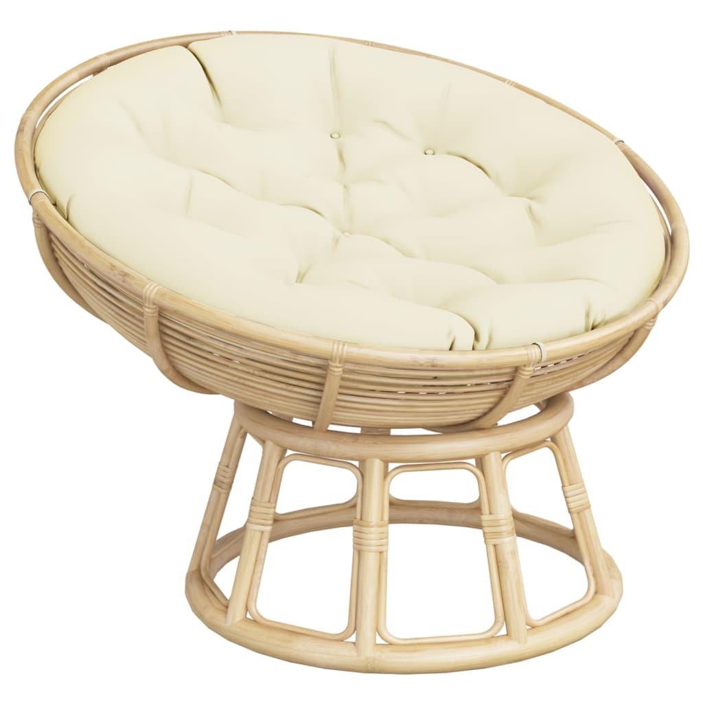 VidaXL Coussin de siège rond Ø 100x11 cm tissu oxford couleur crème