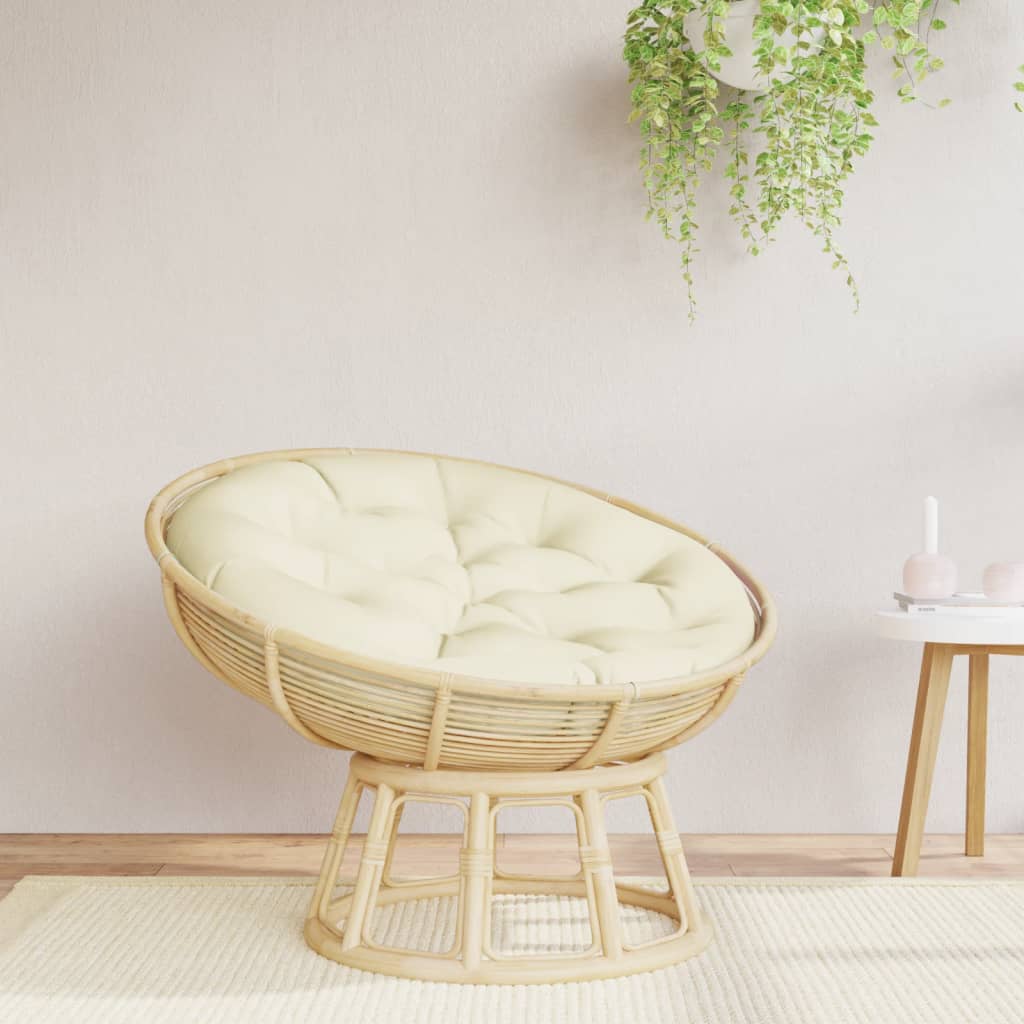 VidaXL Coussin de siège rond Ø 100x11 cm tissu oxford couleur crème