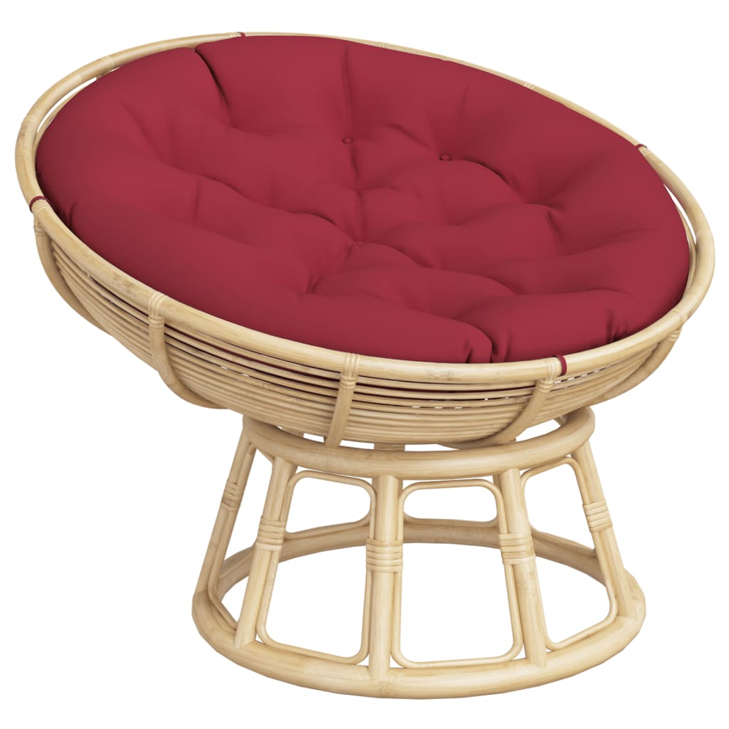 VidaXL Coussin de siège rond Ø 100x11 cm tissu oxford rouge vin