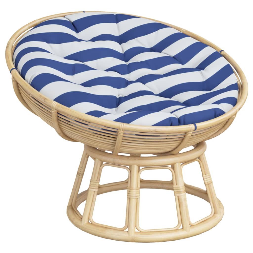 Vidaxx coussin de siège rond rayé ø 100x11 cm tissu oxford bleu blanc
