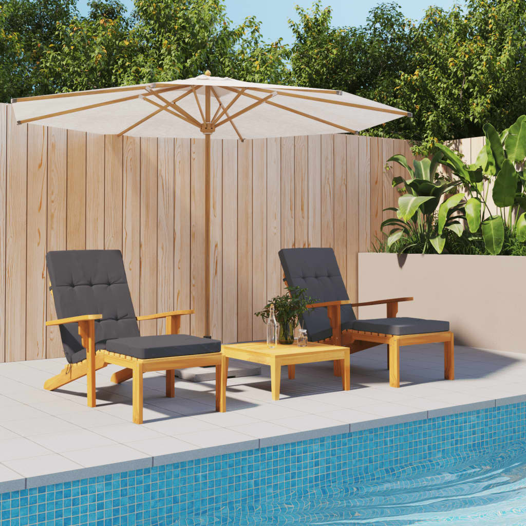 Vidaxl coussins de chaise de patio 2 pcs tissu oxford anthracite