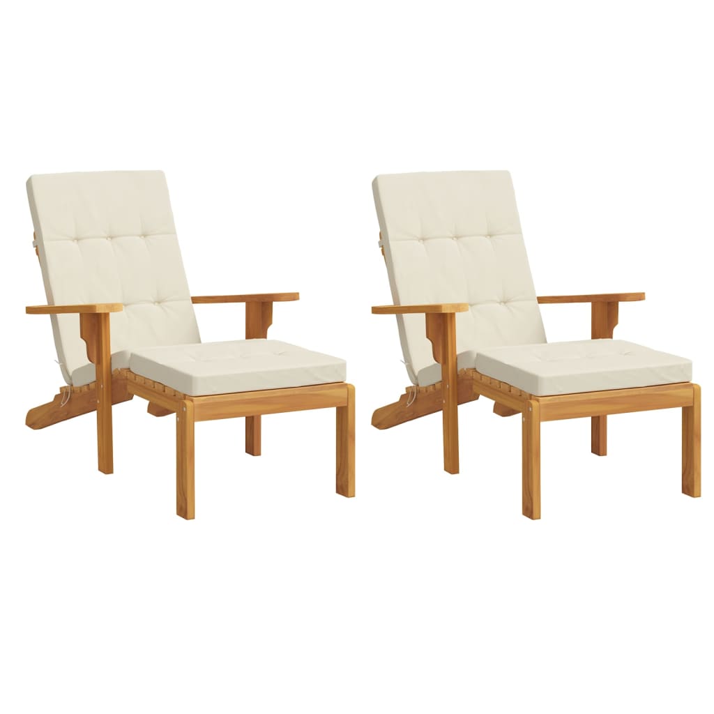 Vidaxl coussins de chaise de patio 2 pcs tissu oxford couleur crème