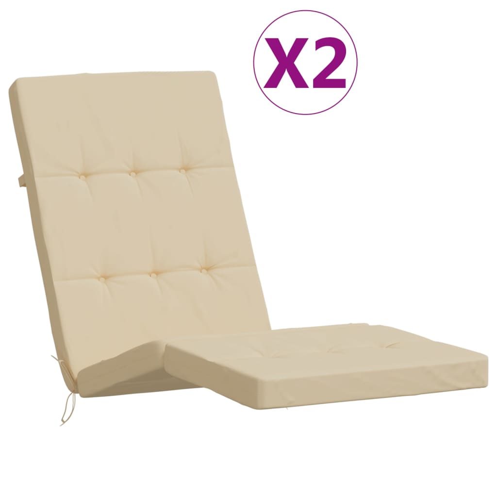 Vidaxx coussins de chaise de patio 2 pcs tissu oxford beige