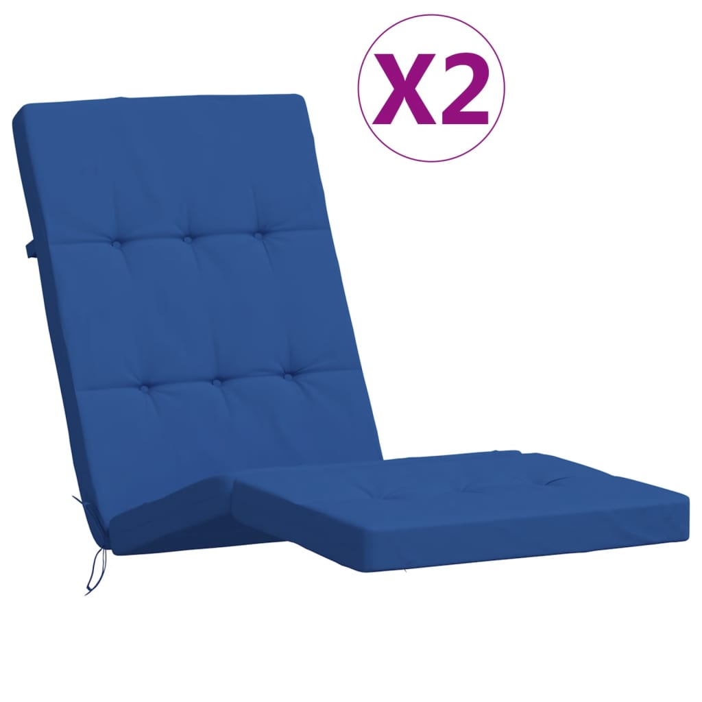 Vidaxx coussins de chaise de patio 2 pcs tissu oxford bleu royal