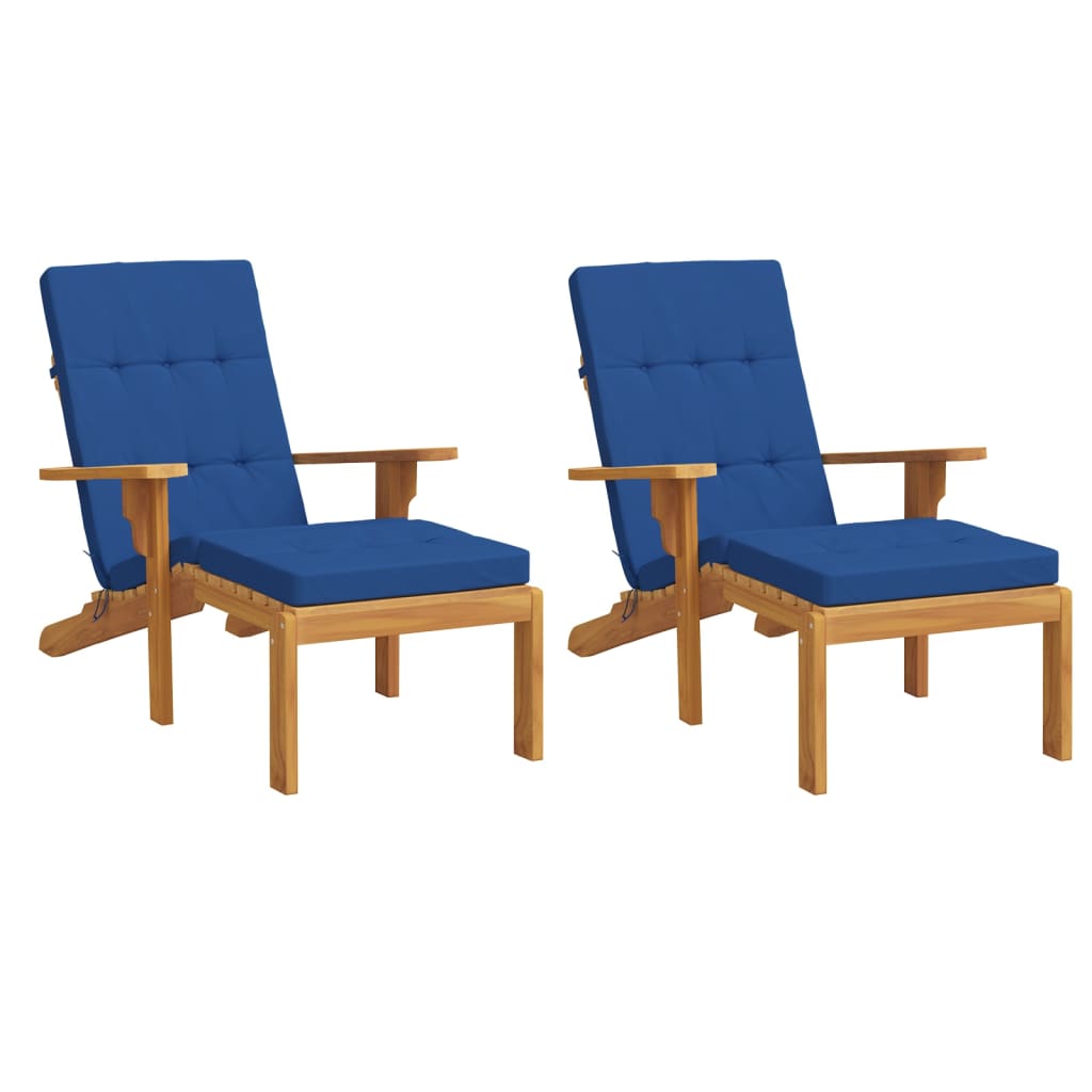 Vidaxx coussins de chaise de patio 2 pcs tissu oxford bleu royal
