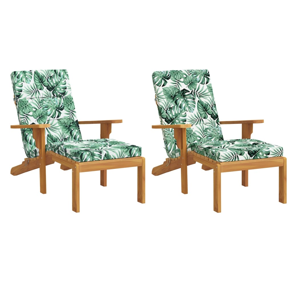 VidaXL coussins de chaise de patio 2 pièces tissu oxford à motif de feuilles
