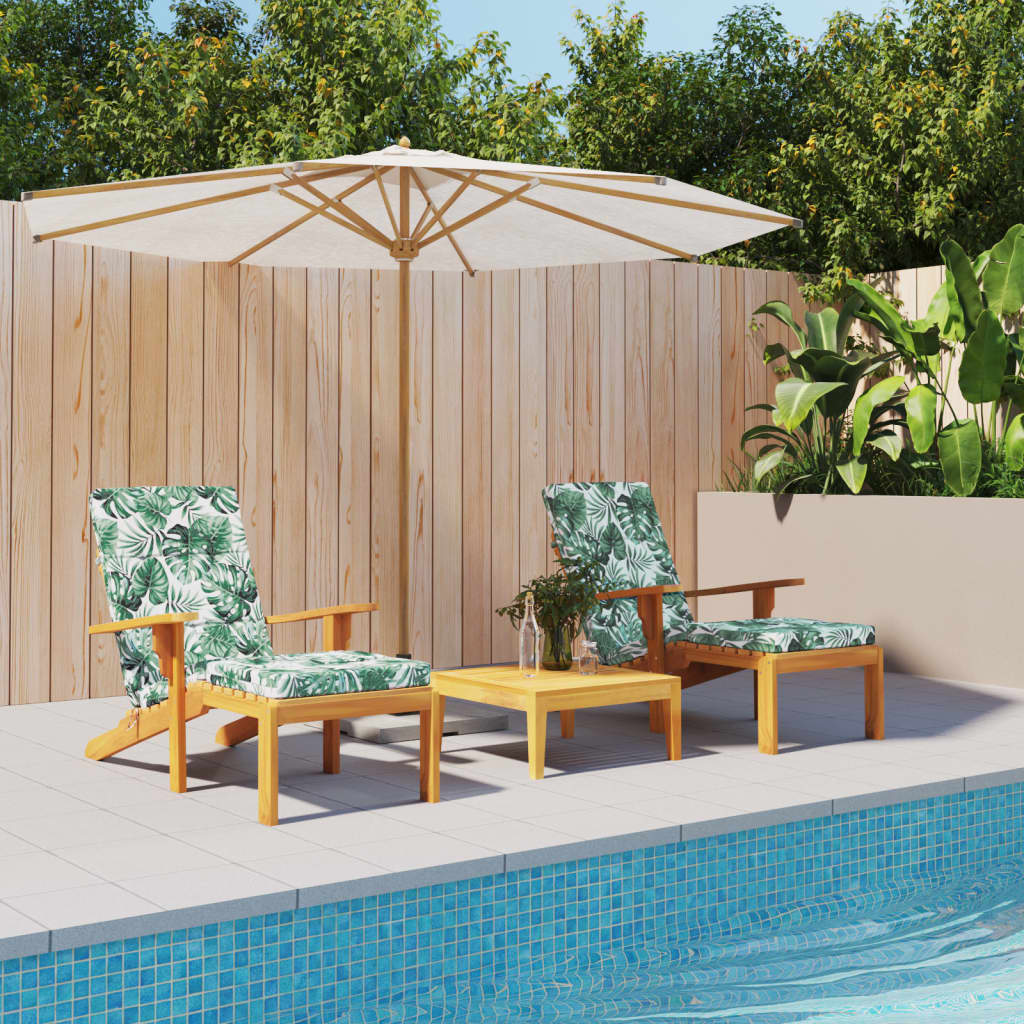 VidaXL coussins de chaise de patio 2 pièces tissu oxford à motif de feuilles