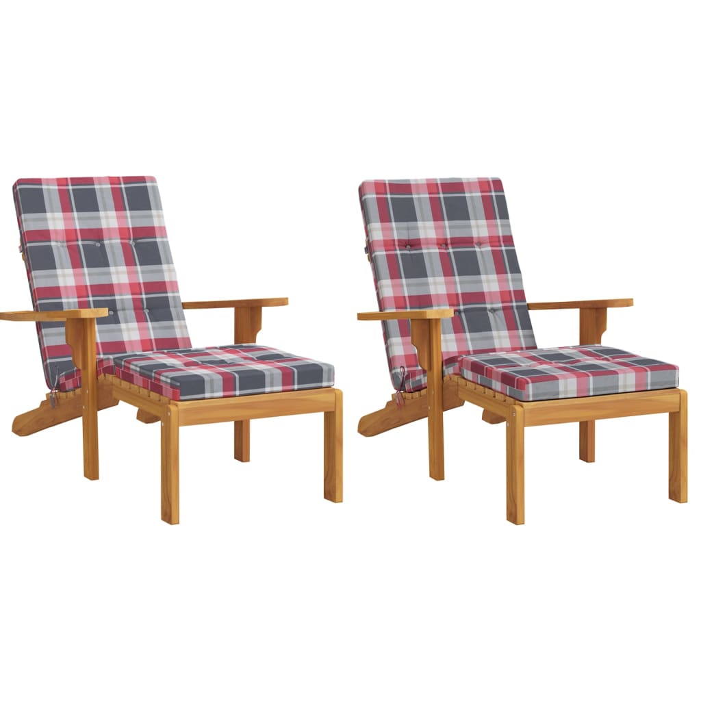 Vidaxx coussins de chaise de patio 2 pcs motif diamant tissu oxford rouge