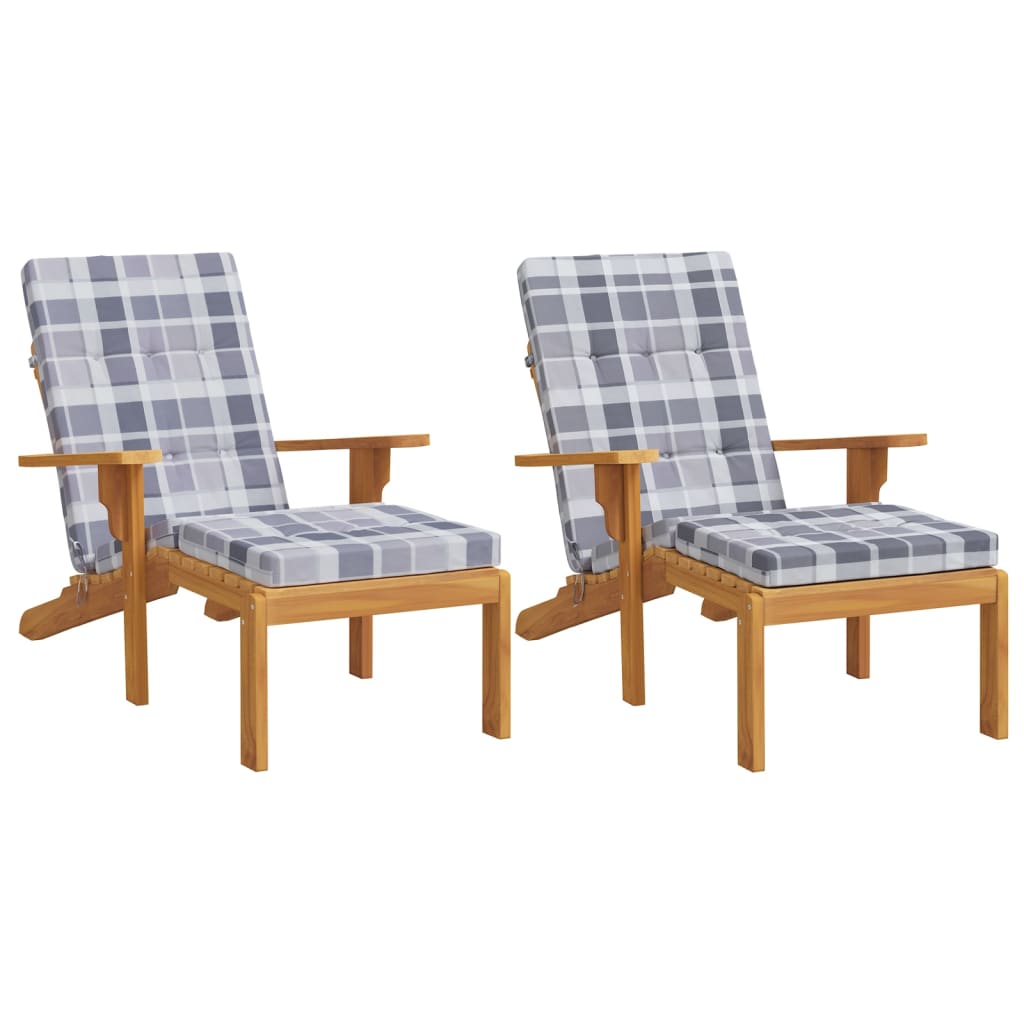 Vidaxx coussins de chaise de patio 2 pcs motif diamant tissu oxford gris