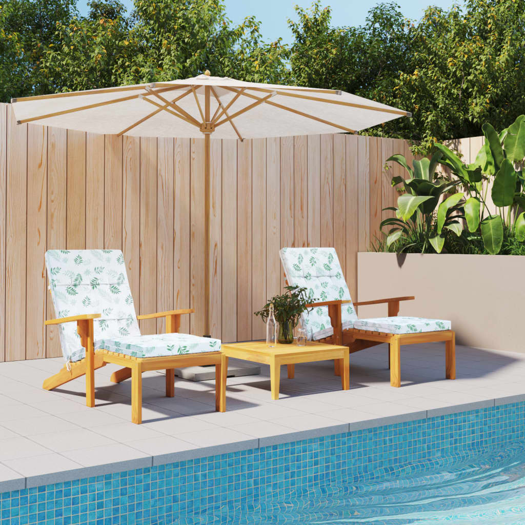 VidaXL coussins de chaise de patio 2 pièces tissu oxford à motif de feuilles